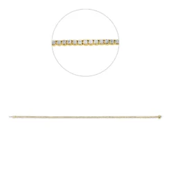 Armband aus 750 Gold gelb/weiß 108 Brillanten 1ct TW-SI L:18cm 4er-Krappe