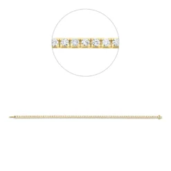 Armband aus 750 Gold gelb/weiß 67 Brillanten 2,5ct TW-SI B:2,5mm L:18cm 4er-Krappe