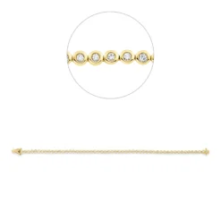 Armband aus 750 Gold gelb/weiß 54 Brillanten 1ct TW-SI B:3,2mm L:18cm Zarge
