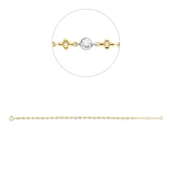 Armband aus 750 Gold gelb/weiß Brillant 0,06ct TW-PI B:3,4mm L:18cm Zarge