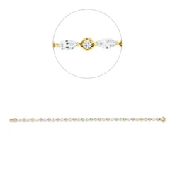 Armband aus 750 Gold gelb/weiß 36 Diamanten 3,52ct TW-VSI B:3,1mm L:18cm
