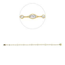Armband aus 750 Gold gelb/weiß 28 Diamanten 2,49ct TW-VSI B:4,3mm L:18cm Zarge