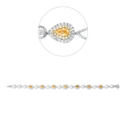 Armband aus 750 Gold gelb/weiß 495 Diamanten 3,44ct B:7,2mm L:17,8cm
