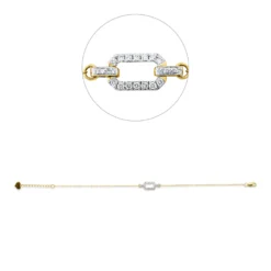 Armband aus 585 Gold gelb/weiß 22 Diamanten 0,15ct L:20,5cm