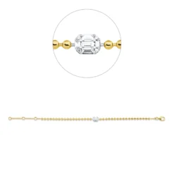 Armband aus 750 Gold gelb/weiß 9 Diamanten 0,24ct TW-PI B:5,4mm L:18cm