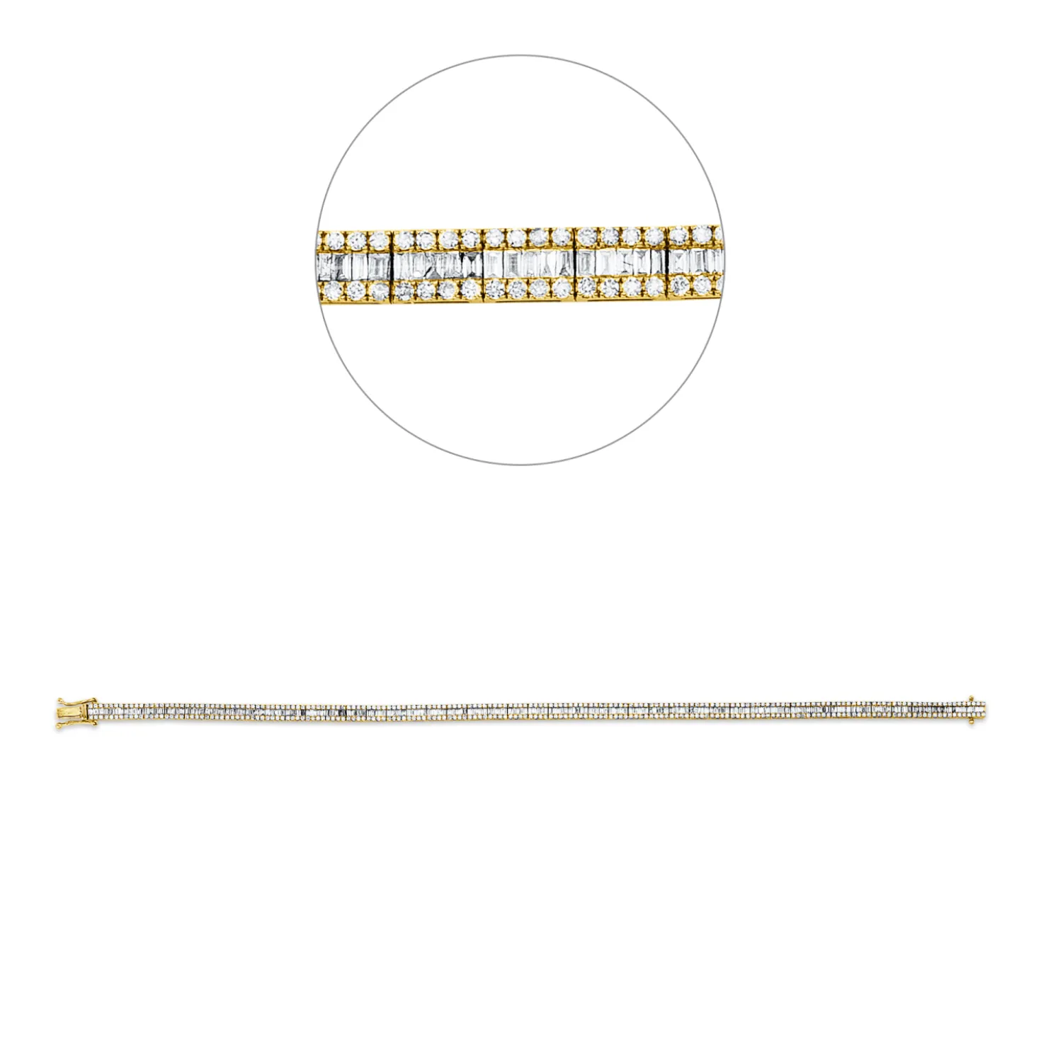 Armband aus 750 Gold gelb/weiß 581 Diamanten 1,9ct F-SI B:3,2mm L:18cm