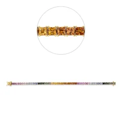 Armband aus 750 Gold gelb/weiß 48 Saphire 9,26ct mehrfarbig L:17cm 4er-Krappe
