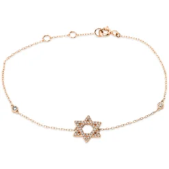 Armband aus 750 Gold Rotgold 38 Brillanten 0,18ct TW-SI B:10,4mm L:17,5cm