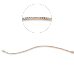 Armband aus 750 Gold Rotgold 102 Brillanten 0,92ct TW-SI B:1,5mm L:18cm 4er-Krappe