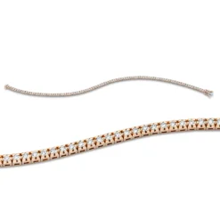 Armband aus 750 Gold Rotgold 86 Brillanten 0,9ct TW-SI L:18cm 4er-Krappe