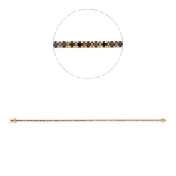 Armband aus 750 Gold Rotgold 82 Brillanten 1,55ct schwarz B:1,8mm L:18cm 4er-Krappe