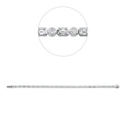 Armband aus 950 Gold weiß 46 Diamanten 3,68ct TW-SI B:3,4mm L:18cm