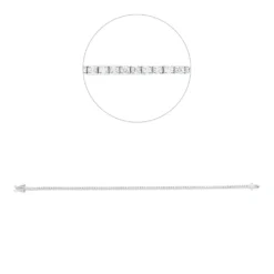 Armband aus 750 Gold Weißgold 96 Brillanten 0,9ct TW-SI B:1,5mm L:17cm