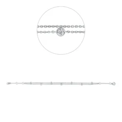 Armband aus 750 Gold Weißgold 7 Brillanten 0,12ct TW-VSI B:3mm L:16,5cm