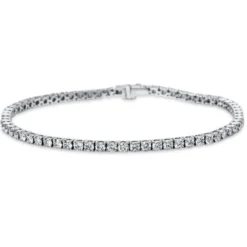 Armband aus 750 Gold Weißgold 64 Brillanten 4,02ct TW-SI L:17,8cm 4er-Krappe