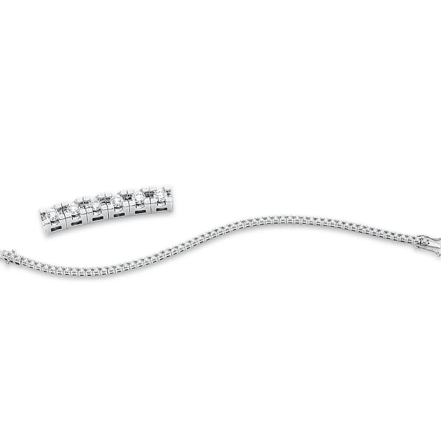 Armband aus 750 Gold Weißgold 61 Brillanten 2ct TW-SI L:18cm