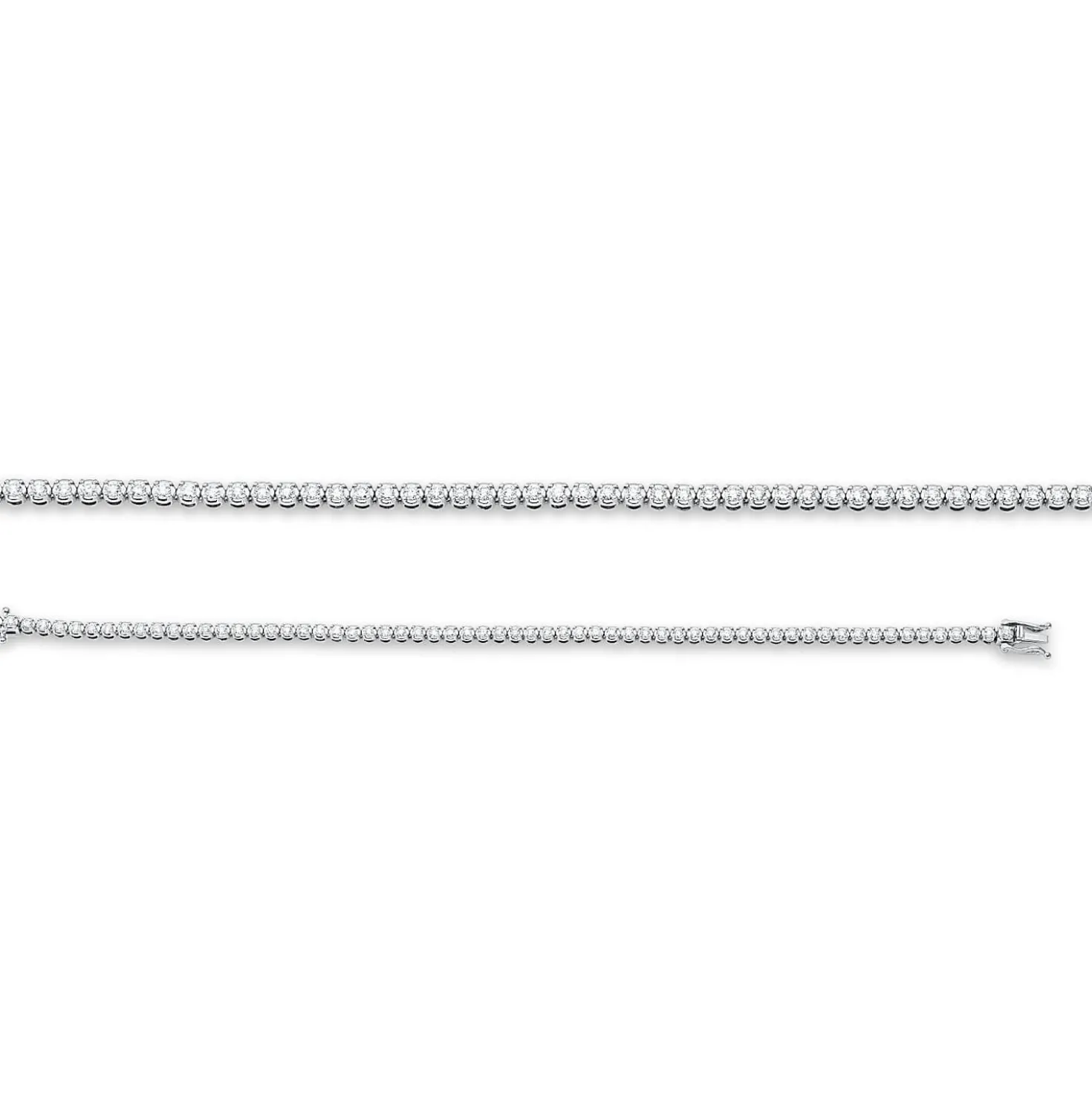 Armband aus 750 Gold Weißgold 63 Brillanten 1,51ct TW-SI B:2,8mm L:18cm 4er-Krappe