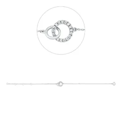 Armband aus 750 Gold Weißgold 17 Brillanten 0,09ct W-SI L:18cm
