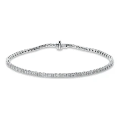 Armband aus 750 Gold Weißgold 77 Brillanten 1,01ct TW-SI L:18cm 4er-Krappe