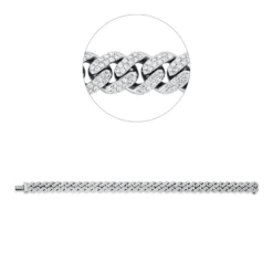 Armband aus 750 Gold Weißgold 686 Brillanten 3,01ct TW-SI B:8,6mm L:18cm
