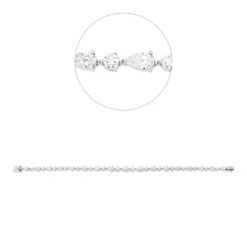 Armband aus 750 Gold Weißgold 38 Diamanten 5,43ct TW-SI B:4,3mm L:18cm