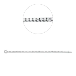 Armband aus 750 Gold Weißgold 100 Diamanten 1,87ct TW-SI B:6,2mm L:19cm