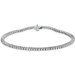 Armband aus 750 Gold Weißgold 88 Diamanten 2,3ct TW-SI B:2mm L:18cm 4er-Krappe