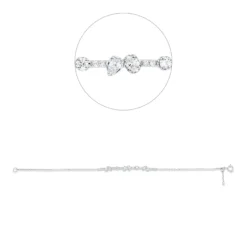 Armband aus 750 Gold Weißgold 26 Diamanten 0,56ct B:4mm L:18cm