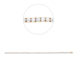 Armband aus 750 Gold weiß/rot 64 Brillanten 4,06ct TW-SI L:17,8cm 4er-Krappe