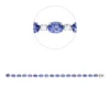 Armband aus 950 Gold weiß 17 Tansanite 13,3ct blau 17 Brillanten 1,51ct TW-SI
