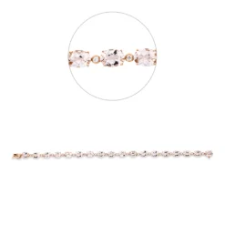 Armband aus 750 Rotgold 18 Morganite 11,7ct rosa 18 Brillanten 0,29ct TW-SI