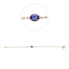 Armband aus 750 Rotgold Tansanit 0,51ct blau 10 Brillanten 0,11ct TW-PI L:17,8cm