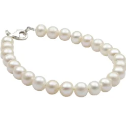 Armband aus Süßwasser Zuchtperlen creme weiß Perlenarmband klassisch elegant Hochzeit