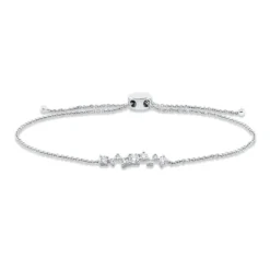 Armband aus 750 Weißgold 9 Brillanten 0,21ct TW-SI B:17,4mm L:22,9cm
