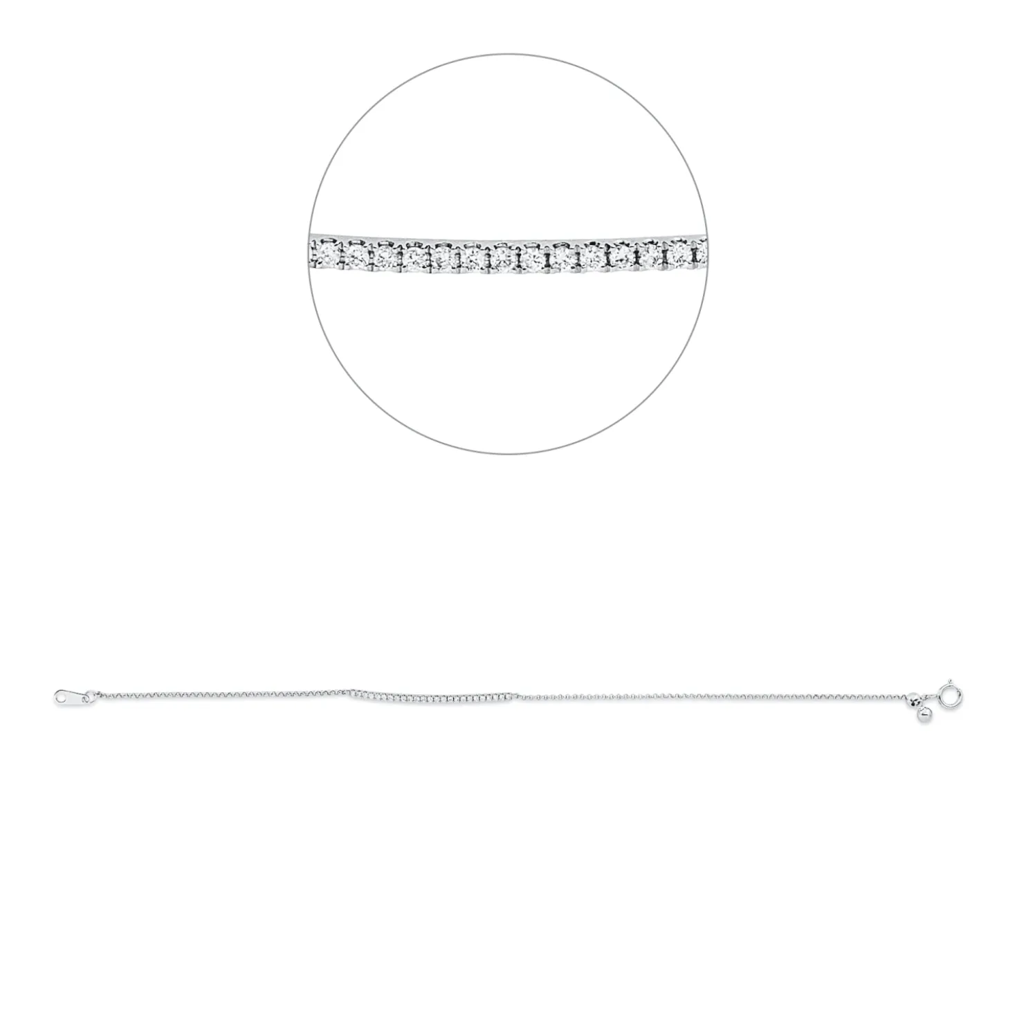 Armband aus 750 Weißgold 25 Brillanten 0,15ct TW-PI B:34,2mm L:17,8cm