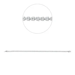 Armband aus 750 Weißgold 62 Brillanten 3,13ct TW-SI B:2,5mm L:18,8cm 4er-Krappe