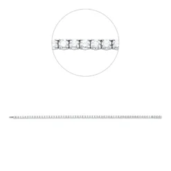 Armband aus 750 Weißgold 62 Brillanten 4,49ct TW-VSI B:3,8mm L:17,5cm 4er-Krappe