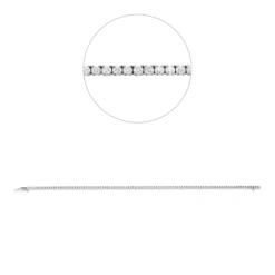 Armband aus 750 Weißgold 100 Brillanten 0,96ct TW-SI B:1,7mm L:17,5cm 4er-Krappe