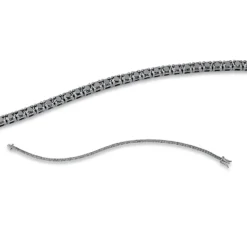 Armband aus 750 Weißgold 82 Brillanten 1,75ct schwarz B:1,8mm L:18cm 4er-Krappe
