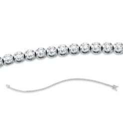 Armband aus 750 Weißgold 87 Brillanten 0,45ct TW-SI B:1,4mm L:17,8cm 4er-Krappe