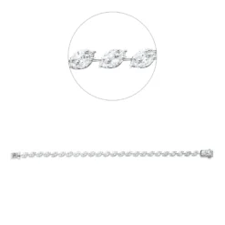 Armband aus 750 Weißgold 104 Diamanten 3,52ct TW-VSI/SI B:4,4mm L:17,8cm