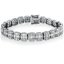 Armband aus 750 Weißgold 212 Diamanten 17,15ct W-VSI/SI B:8,9mm L:17,5cm