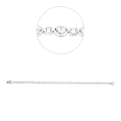 Armband aus 750 Weißgold 40 Diamanten 3,57ct TW-VSI B:4,2mm L:17,8cm
