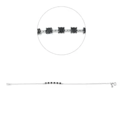 Armband aus 750 Weißgold 22 Diamanten 0,42ct L:17,8cm Fassung schwarz rhodiniert