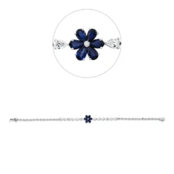 Armband aus 750 Weißgold 6 Saphire 1,31ct blau 13 Diamanten 1,94ct F-SI