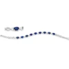 Armband aus 750 Weißgold 9 Saphire 7,94ct blau 99 Diamanten 1,21ct TW-SI L:17,8cm