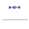 Armband aus 750 Weißgold 21 Tansanite 13,96ct blau 21 Brillanten 0,85ct TW-SI