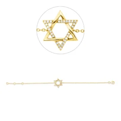 Armband David Stern aus 585 Gelbgold 27 Brillanten 0,12ct W-SI/PI L:17,5cm