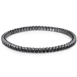 Armband Flex-Band aus 750 Gold Weißgold 65 Brillanten 1,46ct schwarz Zarge