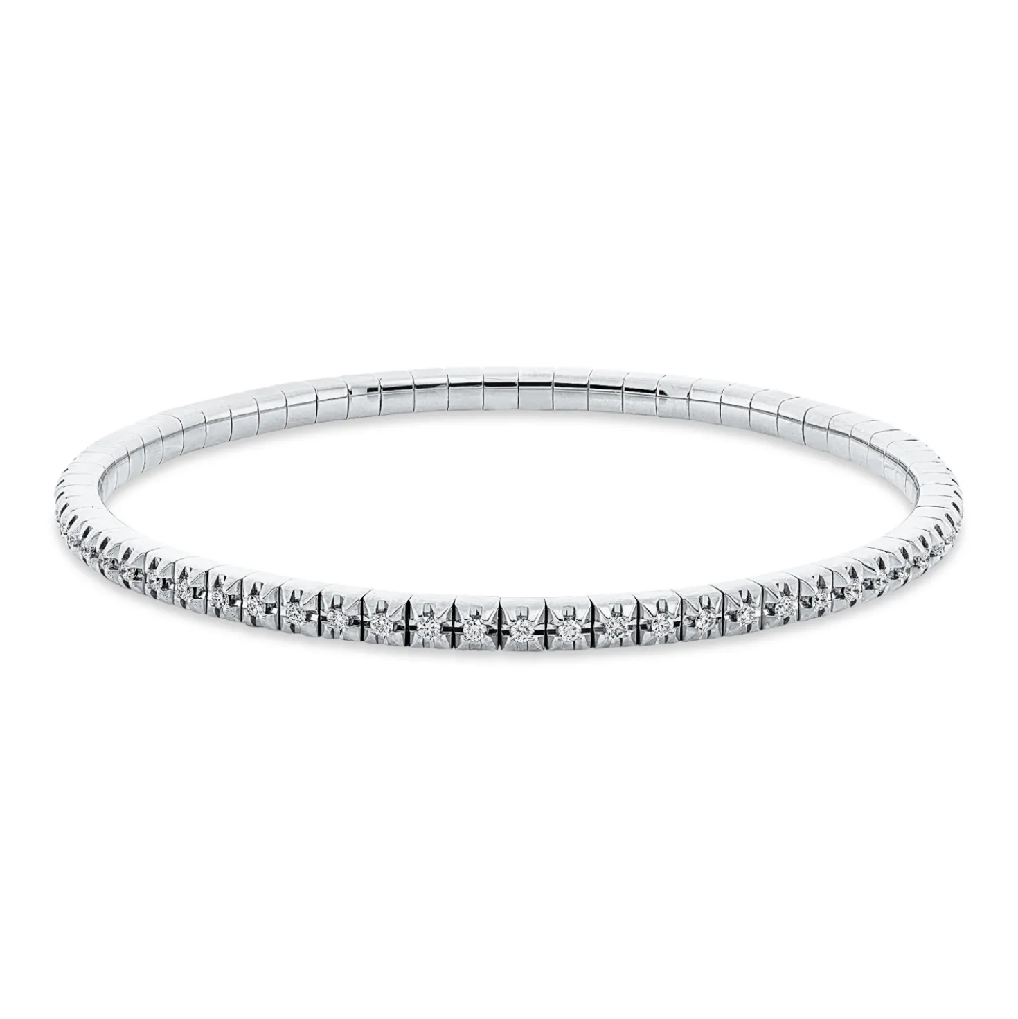 Armband Flex-Band aus 750 Weißgold rhodiniert 66 Brillanten 0,69ct TW-SI B:2,9mm